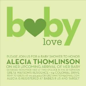  Baby Love Lime Baby Shower Invitations 