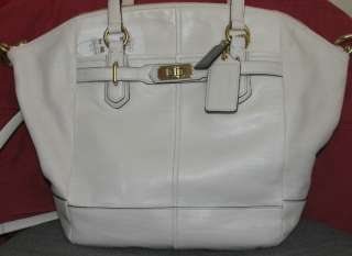 NWT Authentic Coach Leather Ivory White Chelsea Satchel Bag Purse 
