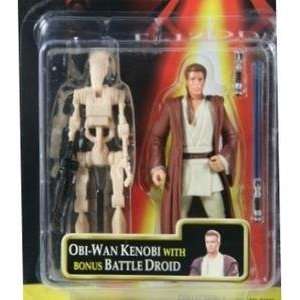   Wan Kenobi w/ bonus Battle Droid   1999 Hasbro Taiwan 