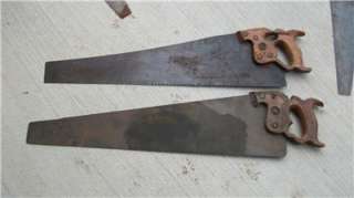 ANTIQUE VINTAGE H DISSTON HAND SAWS MADE IN U.S.A. & CANADA