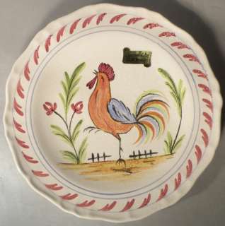 Vintage French Hand Painted Plate Rooster Number 4  