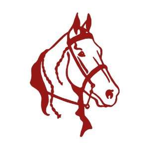  Horse Gated medium 7 Tall BURGANDY vinyl window decal 