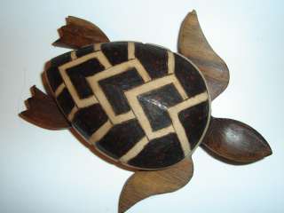 Hawaii Sea Turtle Honu Wood Refrigerator Magnet Brown  