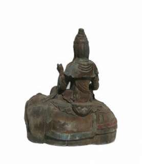 Carve Wood Manjusri Buddha & Samantabhadra Buddha w413  