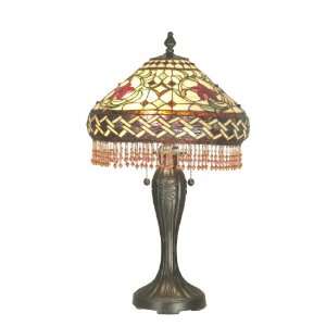   Tiffany TT60268 Tiffany Table Lamp, Antique Bronze and Art Glass Shade