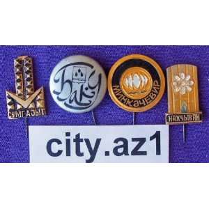 Russian Azerbaijani Vintage Collectible Pins * Various cities * Bacu 