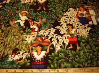 Fabric Henry LOS NINOS Mexican kids Calla lily RARE  