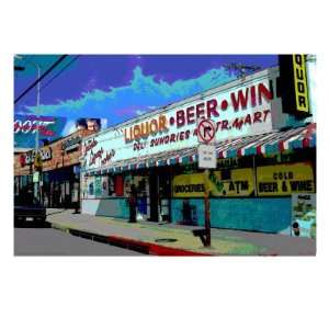 Liquor Beer Wine, Venice Beach, California Giclee Poster 