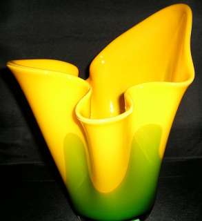 Alicja Art Glass Poland Two Color Vase 10 MINT  