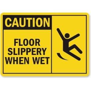  Caution Floor Slippery When Wet (with graphic) Laminated 