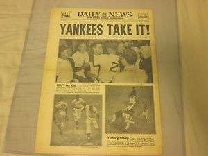 1953 New York Daily News Newspaper New York Yankees Win World Series 