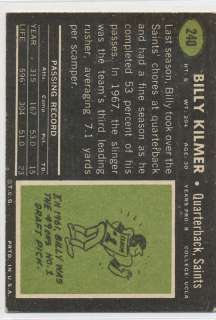 1969 Topps Billy Kilmer #240 EX Saints  