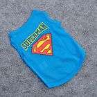 Cute Small Blue Superman Pet Dog Clothes T Shirt  Size M