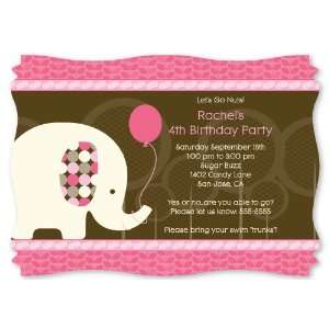  Girl Elephant   Personalized Birthday Party Invitations 