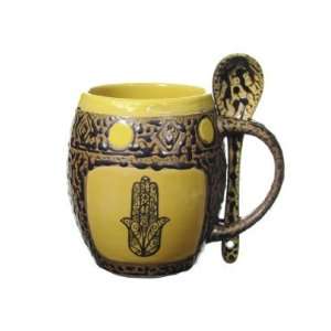  Goddess Mug with Spoon in Dark Yellow Color Kitchen 