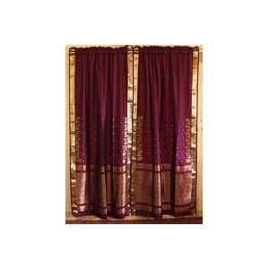  Deep Magenta Art Silk Sari Curtains Drapes Panel