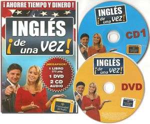 Ingles De Una Vez Softcover, 2 Audio CD, and DVD NEW  