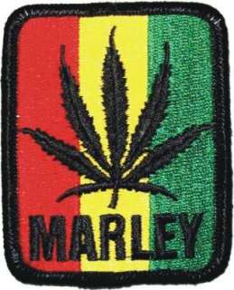    Bob Marley Pot Leaf Rasta Flag Logo Iron On Patch Clothing
