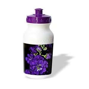   Photography Floral Prints   Dark Purple Flowers Front   Water Bottles