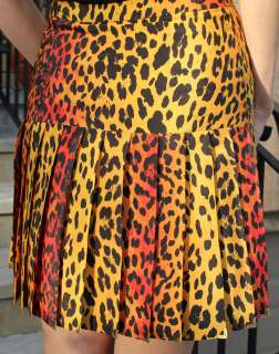 Versace H&M Leopard Print Skirt UK SIZE 10 EURO 36 BNWT 100% Silk Gold 