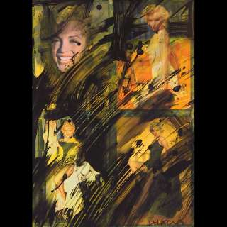 De La Cruz w Sig   Fun Marilyn Monroe Revisit Oil on Litho Photo 