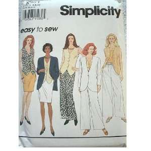 LINED VEST & PULL ON PANTS & SKIRT SIZES 6 8 10 SIMPLICITY EASY TO SEW 