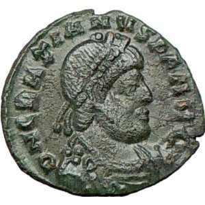  Gratian 367AD Authentic Ancient Roman Coin Chi Rho Labarum 