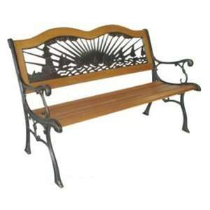   LH Light House and Sail Boats Park Bench  Bronze Patio, Lawn & Garden