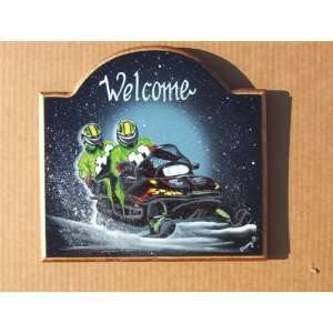  Arctic Cat Handpainted Snowmobile Welcome Sign Sports 