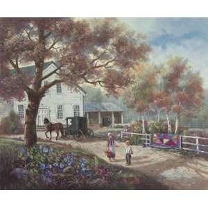   Amish Country Home   Carl Valente 32x22 CANVAS