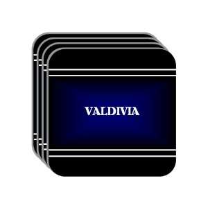 Personal Name Gift   VALDIVIA Set of 4 Mini Mousepad Coasters (black 