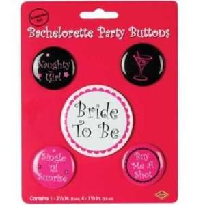 Bachelorette Party Buttons Set of 5