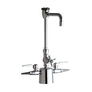   Chrome Laboratory Deck Mounted Laboratory Faucet with Rigid/Swing Vacu