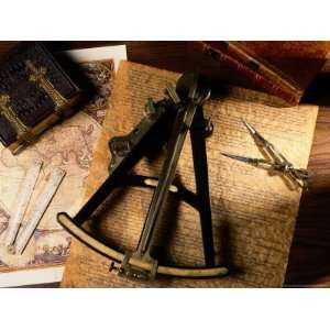 Charts, Books, and Various Tools Used in Map Making Photographic 