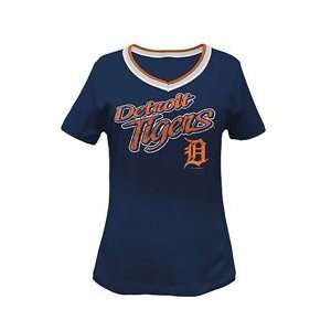  Detroit Tigers Womens Missy V Neck T Shirt by 5th & Ocean 