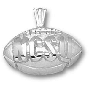  North Carolina State NCSU Football Pendant (Silver 