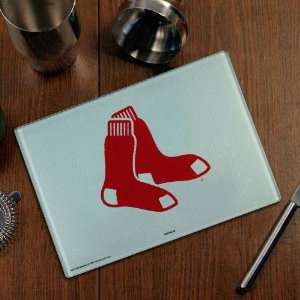  MLB Boston Red Sox Logo Glass Cutting Board Sports 