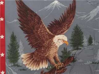 New American Bald Eagles Birds Patriotic Fabric Panel  
