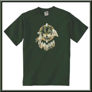 Spirit Of The Wolf Dreamcatcher Native American Indian T Shirt S XL,2X 