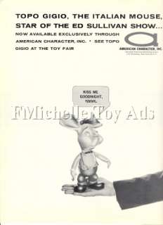 1964 American Character Tressy, Topo Gigio Trade Ad  