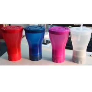   Reusable Straws. 1 Each Red/Blue/Pink/Clear Cup with matching colored