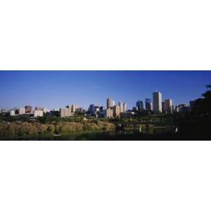  City Skyline in Front of a River, Edmonton, Alberta 