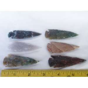  6 Modern Hand made Gem Stone Arrowheads, 9.11.19 