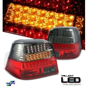 DEPO 99 00 01 02 03 04 05 VOLKSWAGEN GOLF IV RED/SMOKED HOUSING LED 