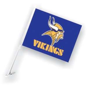  Minnesota Vikings Double Sided Car Flag with Brackett 