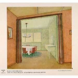  1931 Print Art Deco Interior Design Dining Room Table F 