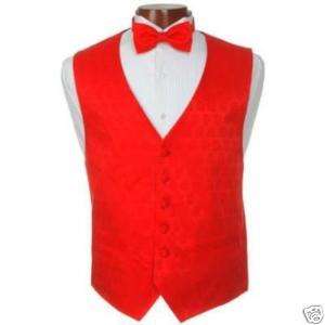 New Valentines Day Red Heart Tuxedo Vest and Bowtie  