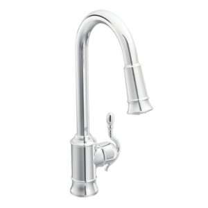  Moen CAS7208C Woodmere One Handle High Arc Pulldown Kitchen Faucet 