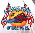 DRAG BOAT T SHIRT,LIQUID FREAK, BLOWN, ALCOHOL,