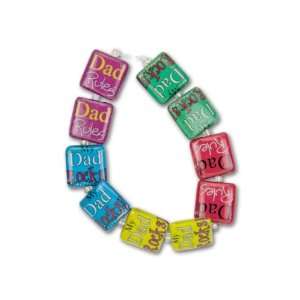  Dad Rocks, Dad Rules Découpage Square Bead Strand Arts 